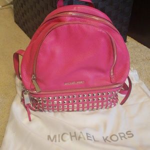 Hot pink Michael kors backpack